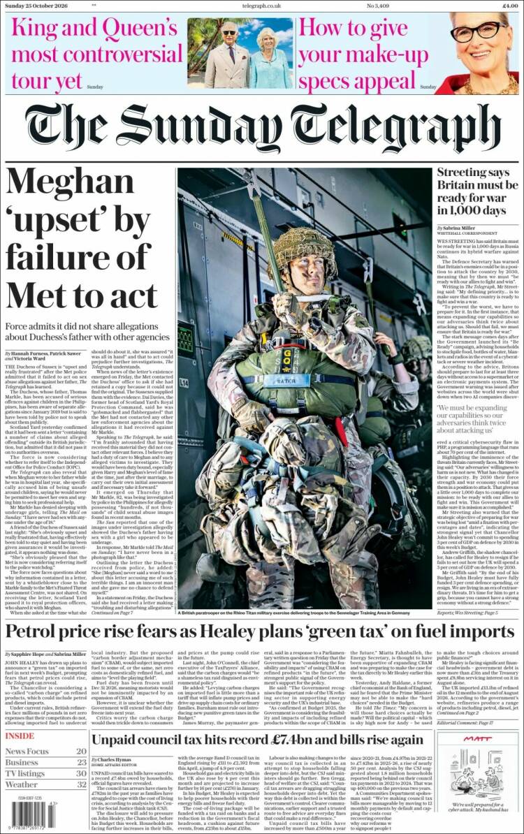 Portada de Daily Telegraph (United Kingdom)