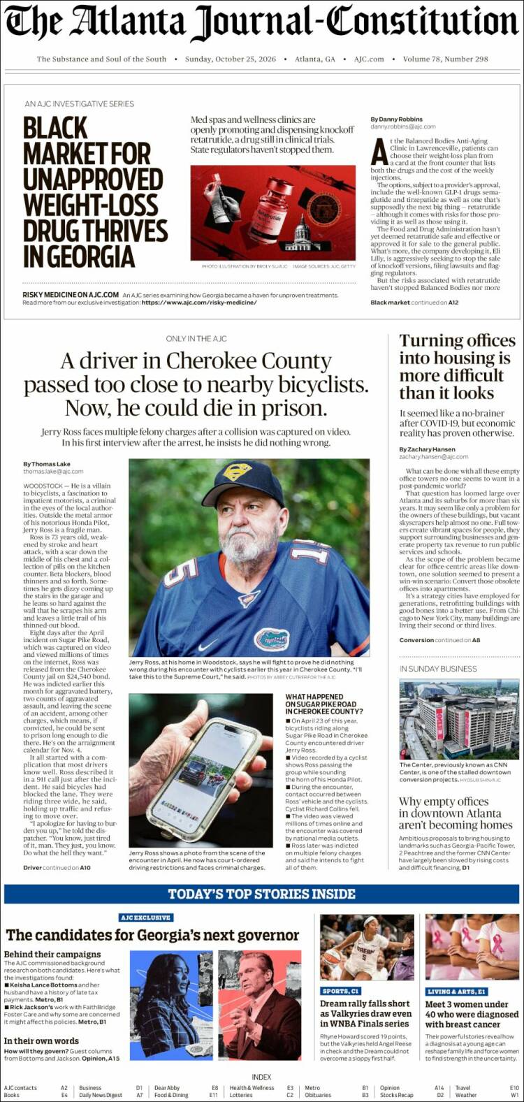 Portada de The Atlanta Journal-Constitution (USA)