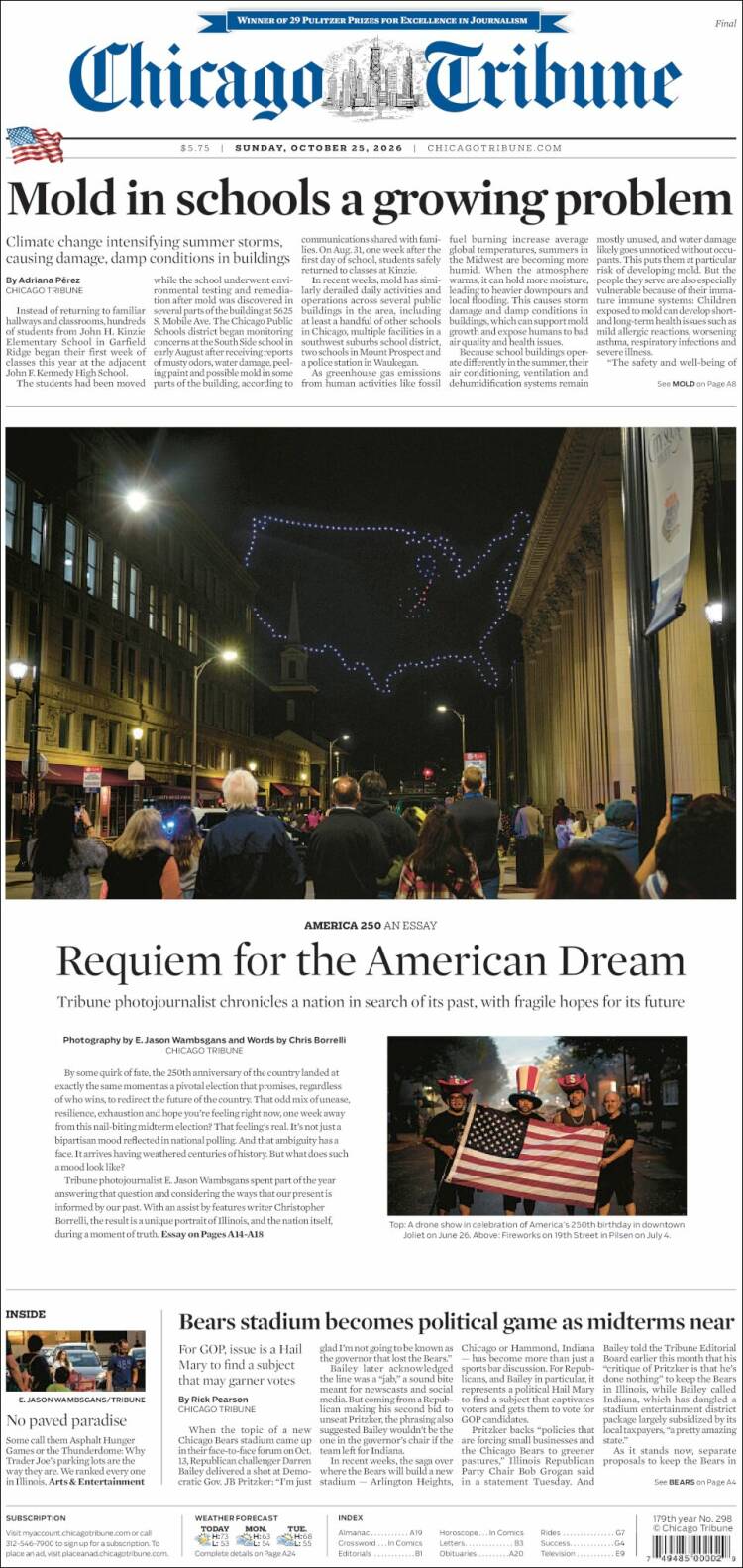 Portada de Chicago Tribune (USA)