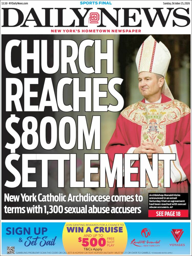 Portada de Daily News - New York (USA)
