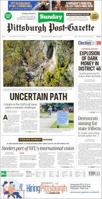 Portada de Pittsburgh Post-Gazette (&Eacute;tats-Unis)