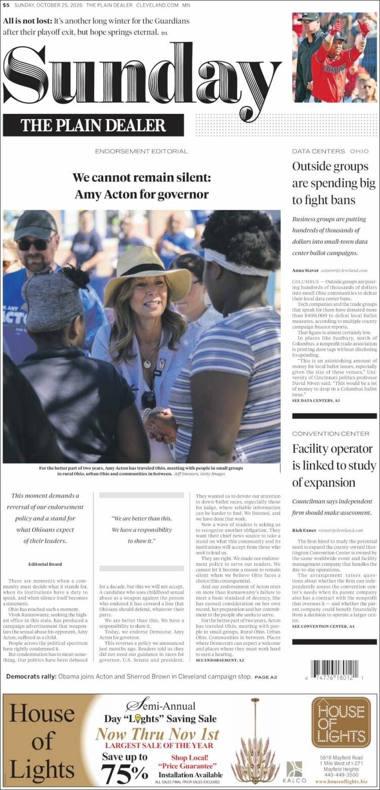 Portada de The Plain Dealer (USA)