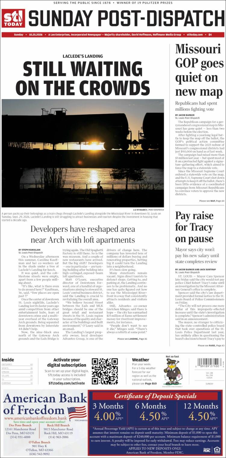 Portada de St. Louis Post-Dispatch (USA)