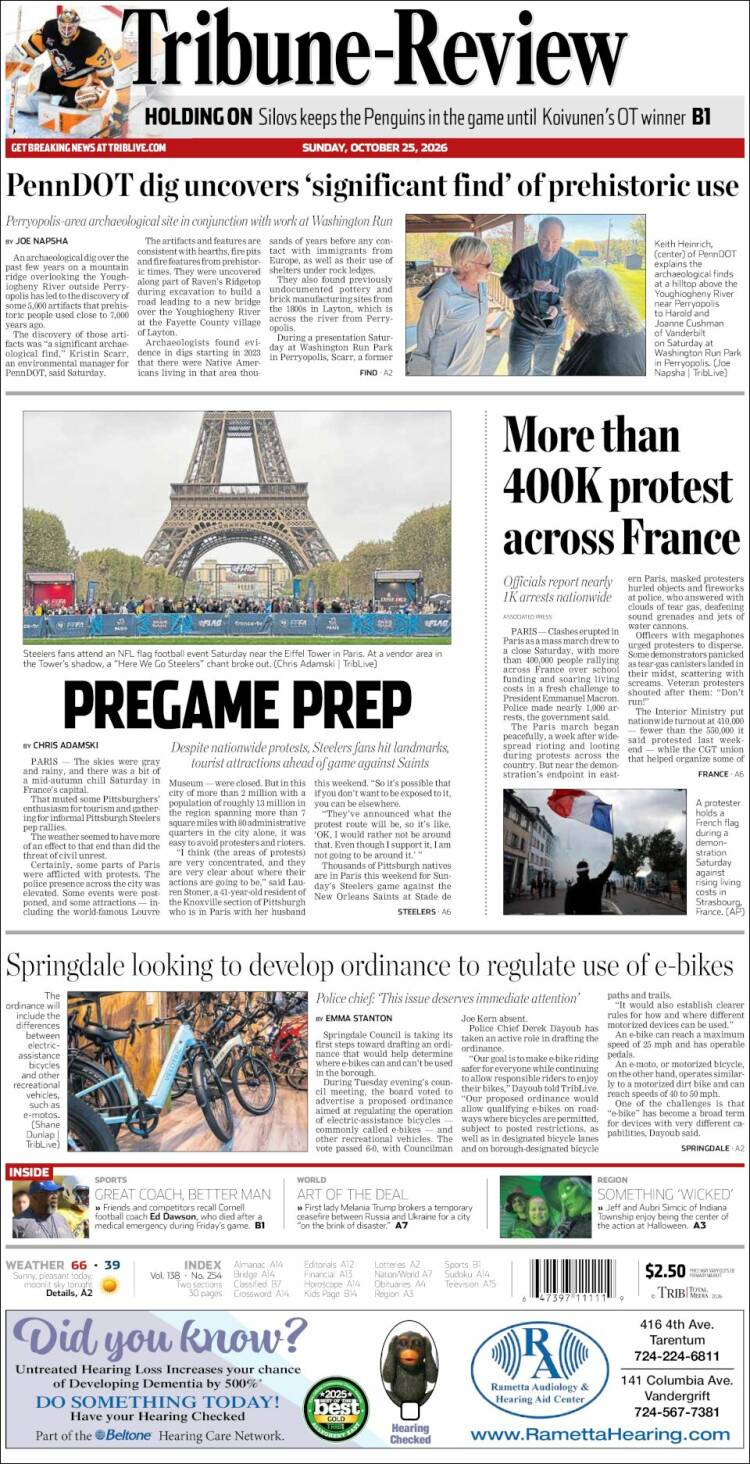 Portada de Tribune-Review (&Eacute;tats-Unis)