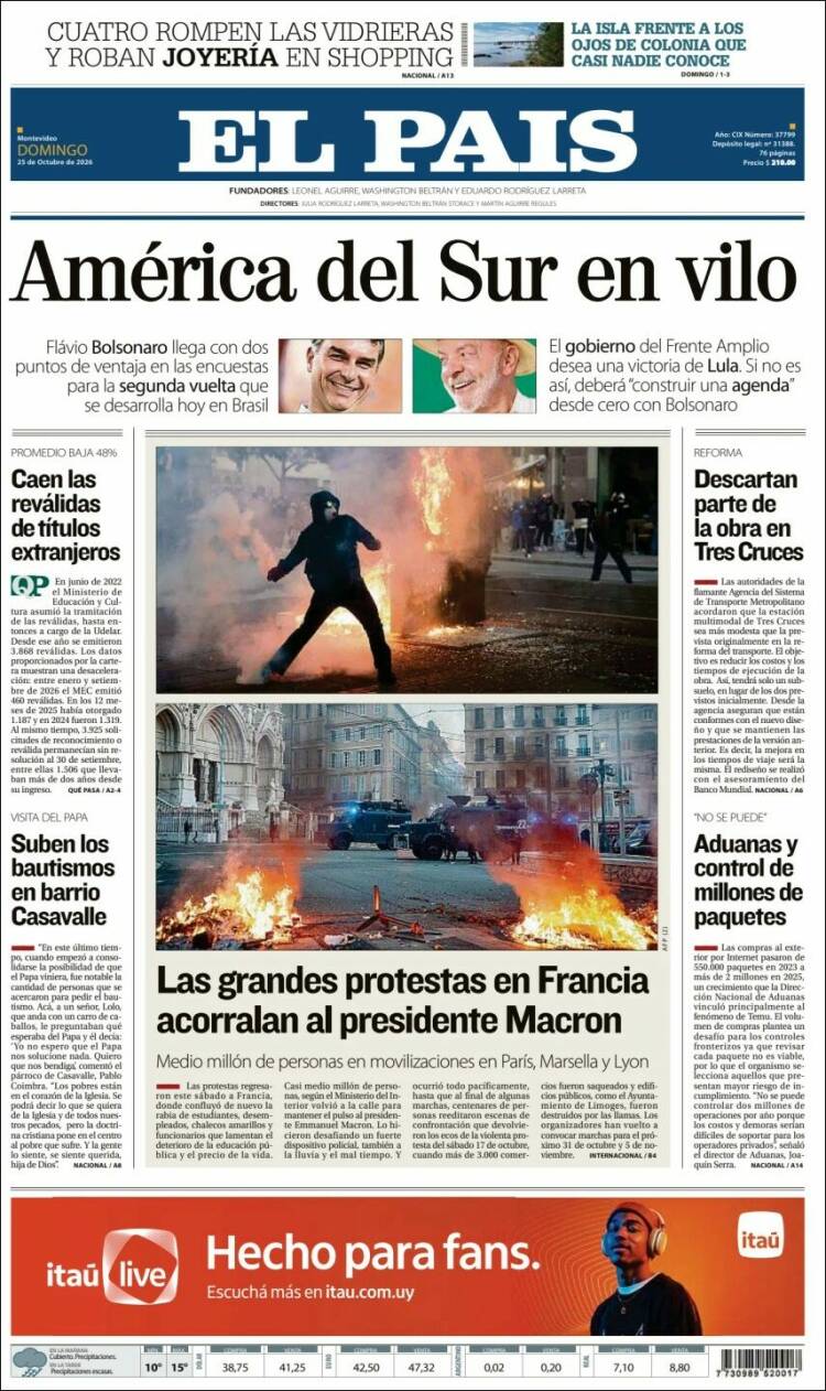 Portada de El País (Uruguay)