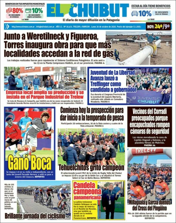 Portada de El Chubut (Argentina)