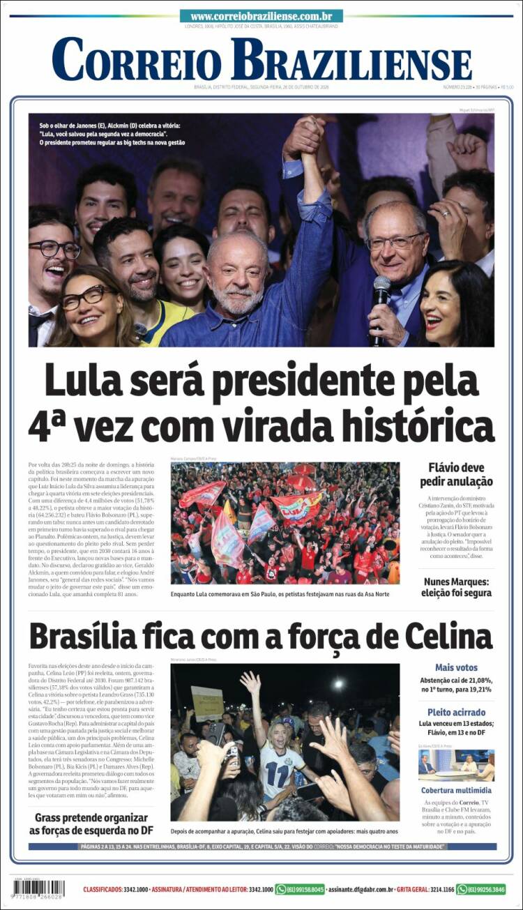 Portada de Correio Braziliense (Brasil)