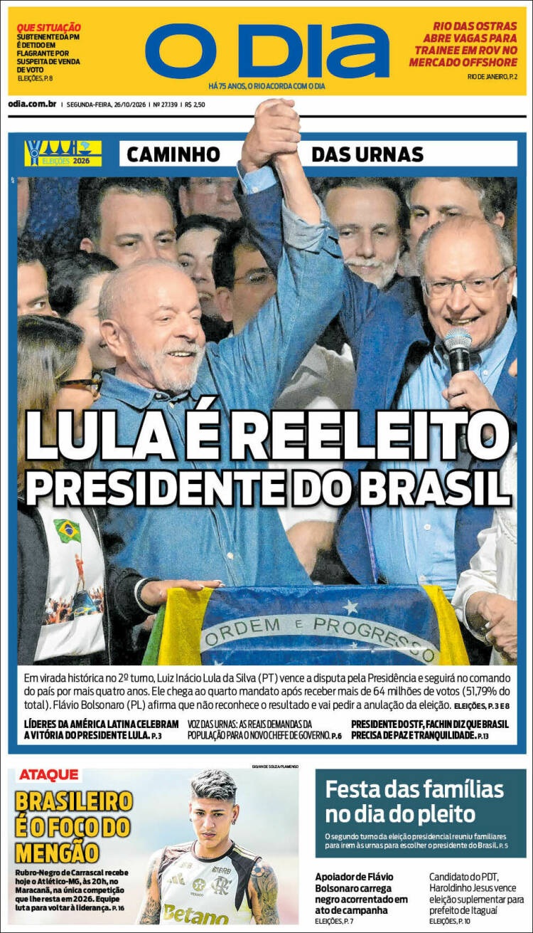 Portada de O Dia (Brasil)