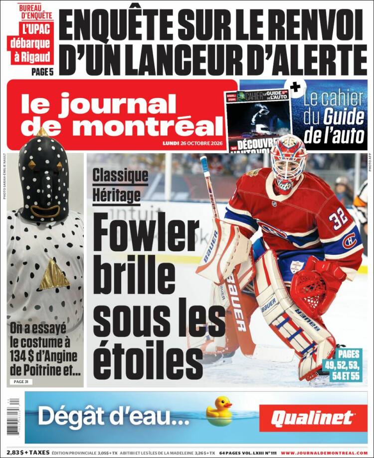 Portada de Le Journal de Montréal (Canad&aacute;)