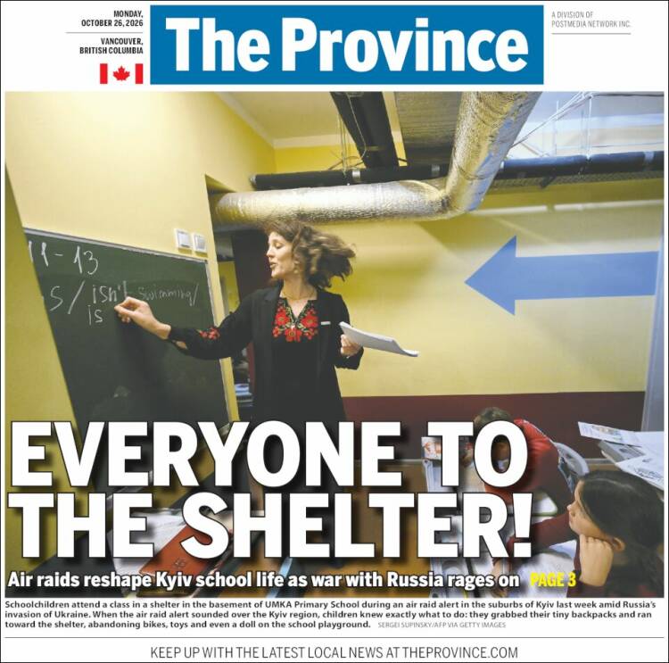 Portada de The Province (Canad&aacute;)