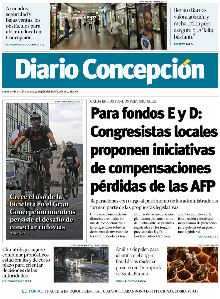 Portada de Diario de Concepción (Chile)