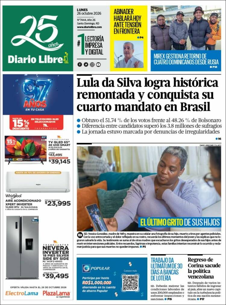 Portada de Diario Libre (Dominican Rep.)