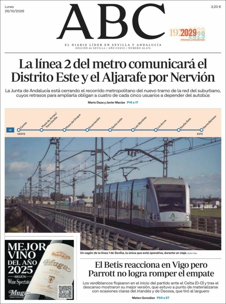 Portada de ABC - Sevilla (Espa&ntilde;a)