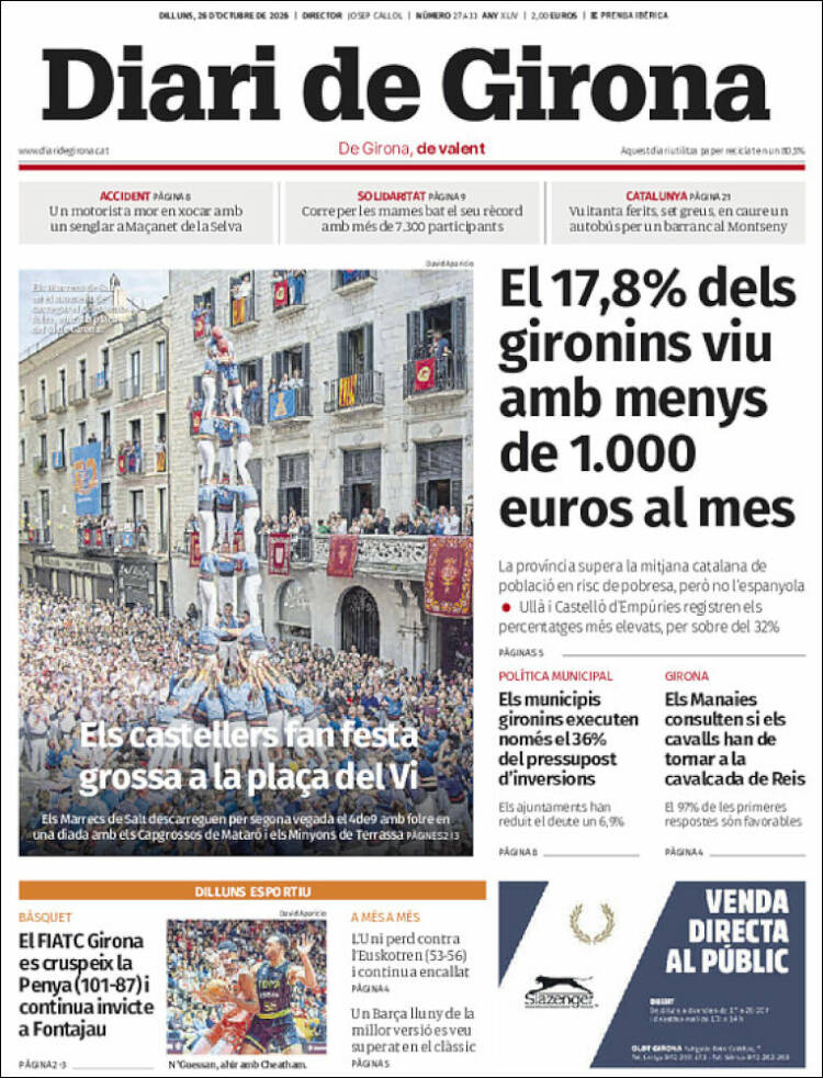 Portada de Diari de Girona (Espa&ntilde;a)