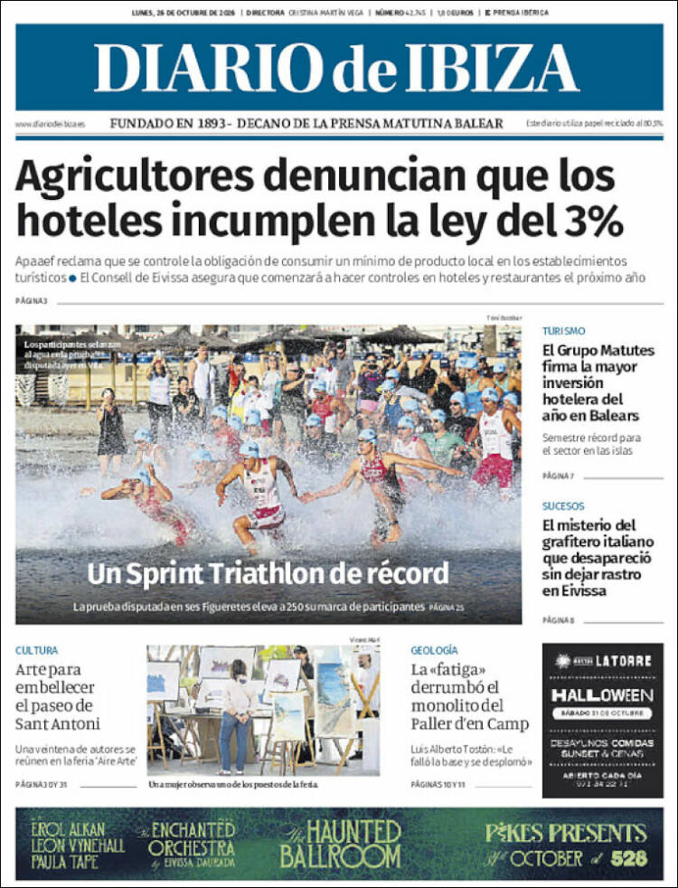 Portada de Diario de Ibiza (Espa&ntilde;a)