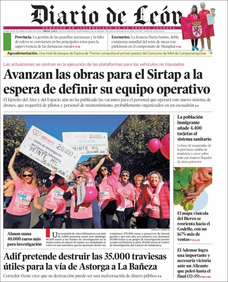 Portada de Diario de León (Espa&ntilde;a)