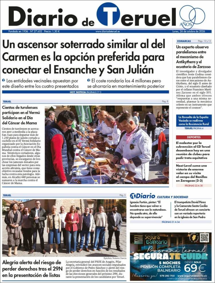 Portada de Diario de Teruel (Espa&ntilde;a)