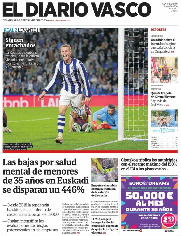 Portada de Diario Vasco (Espa&ntilde;a)