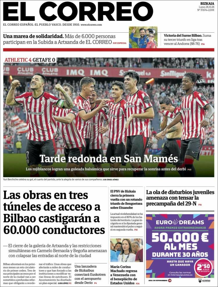 Portada de El Correo (Espa&ntilde;a)