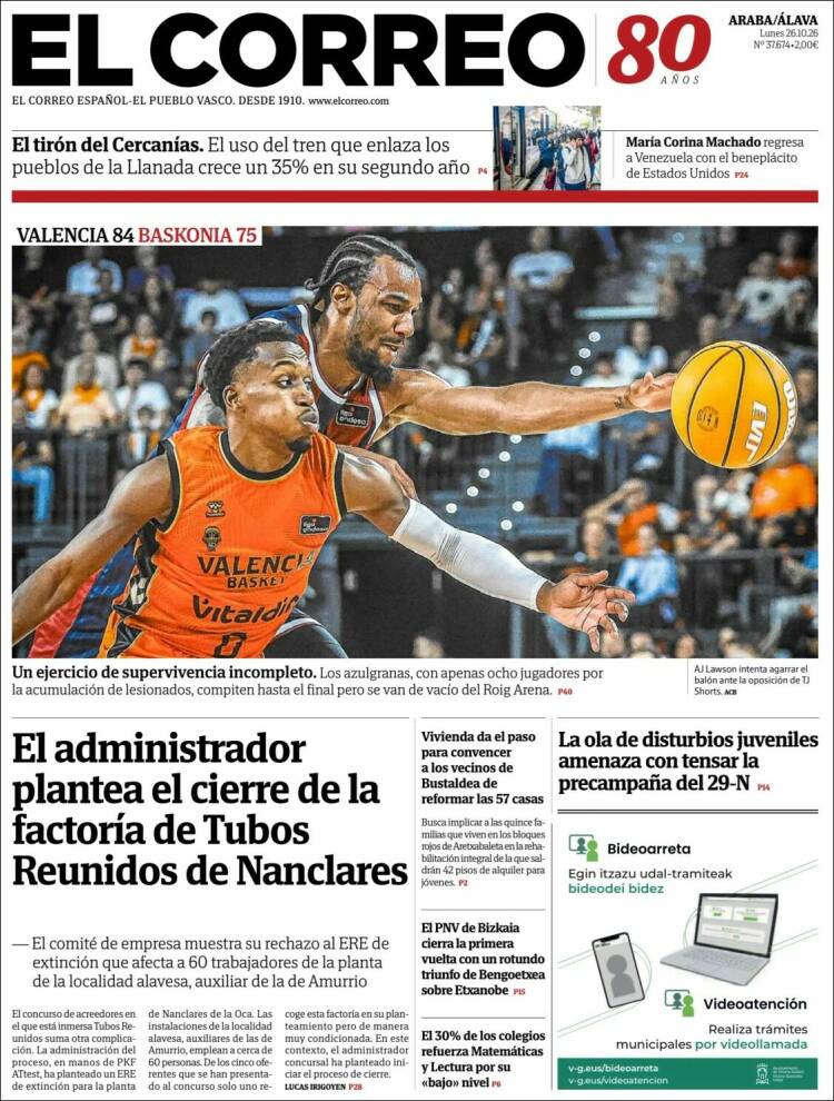Portada de El Correo - Álava (Espa&ntilde;a)