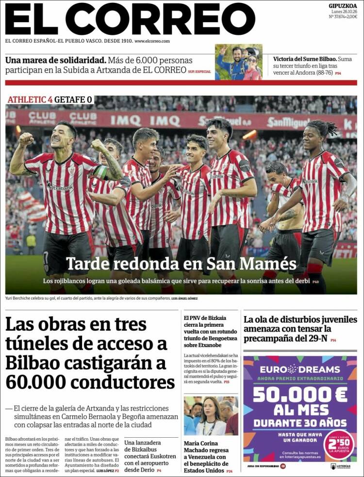 Portada de El Correo - Guipuzcoa (Spain)