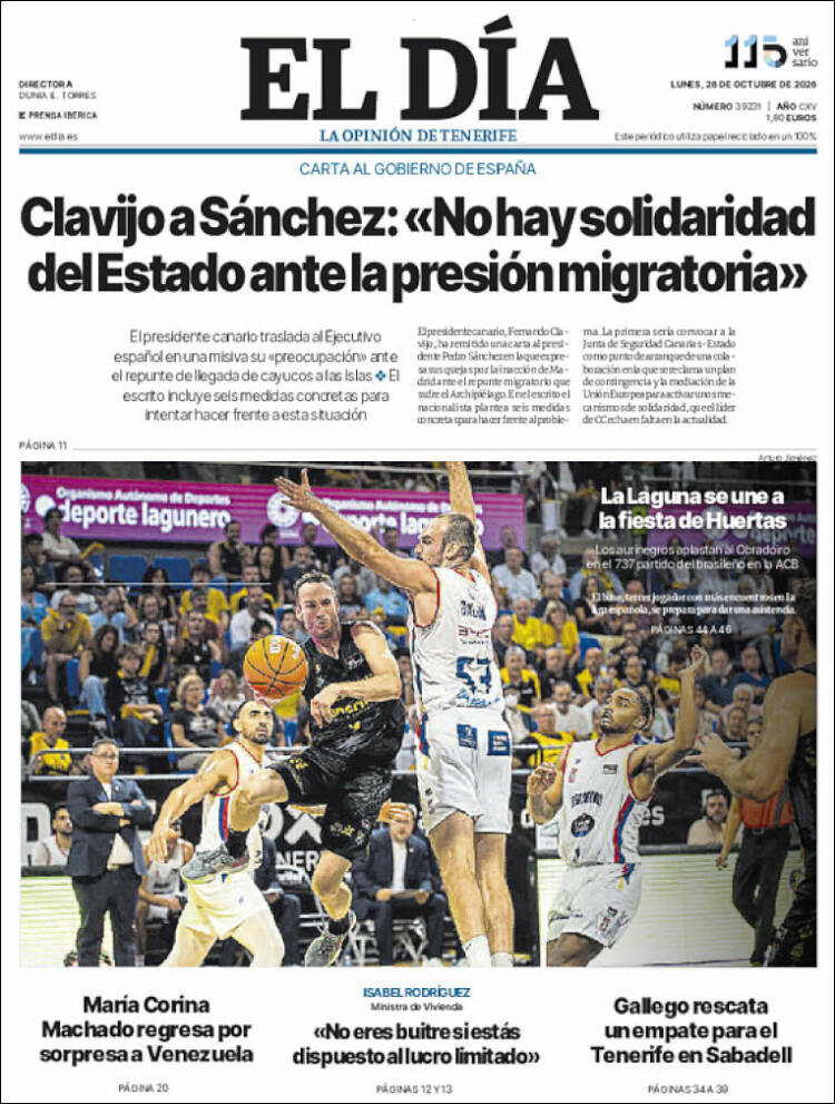 Portada de El Día (Espa&ntilde;a)