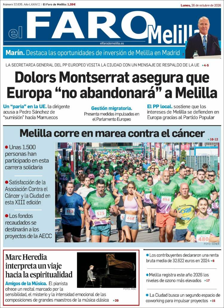 Portada de El Faro de Melilla (Espa&ntilde;a)