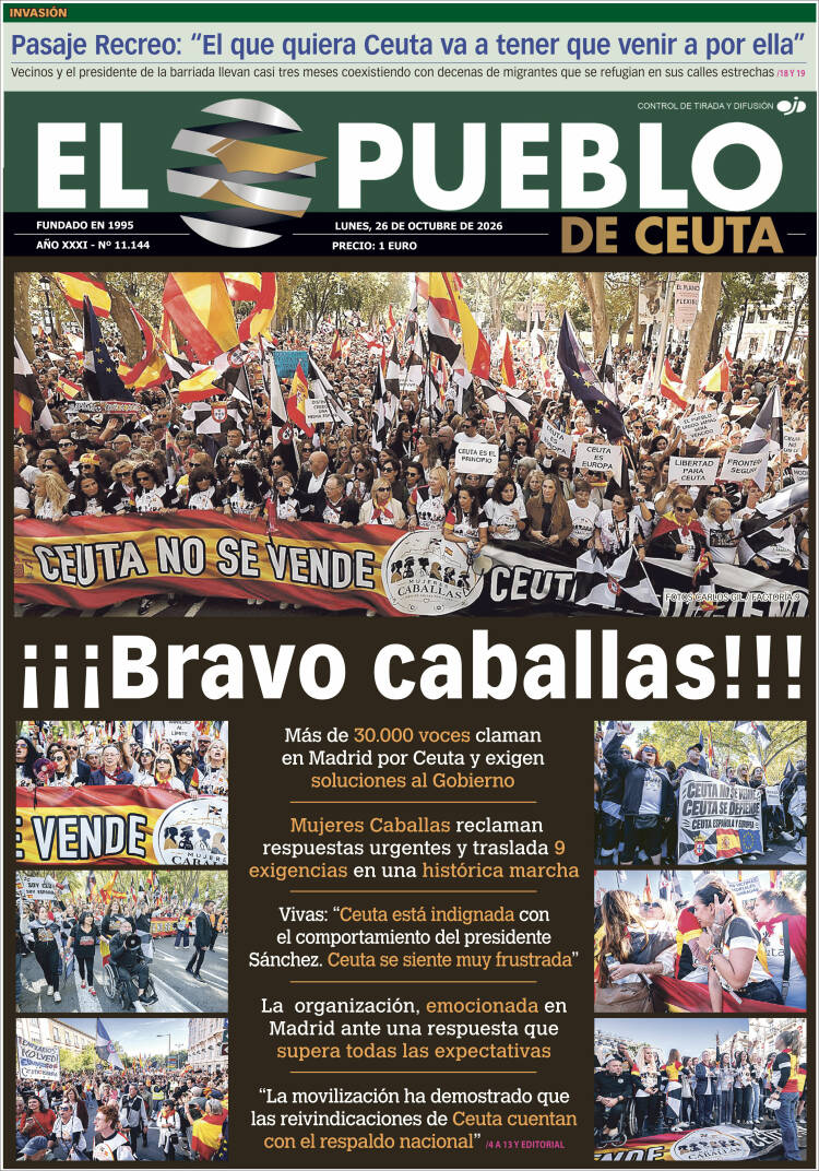 Portada de El Pueblo de Ceuta (Espa&ntilde;a)
