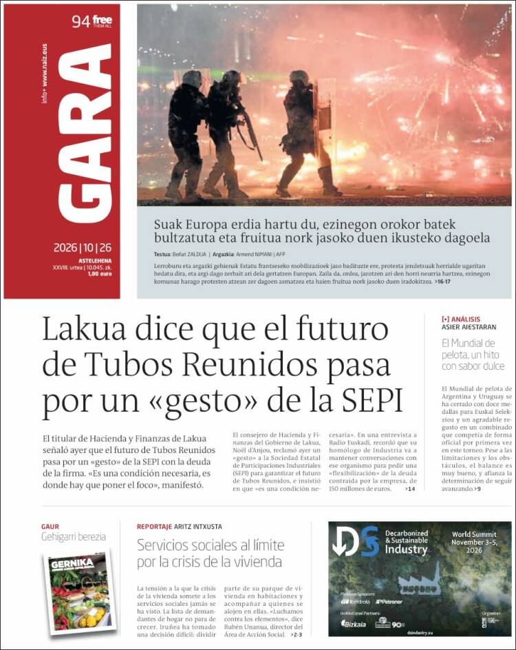 Portada de Gara (Espa&ntilde;a)