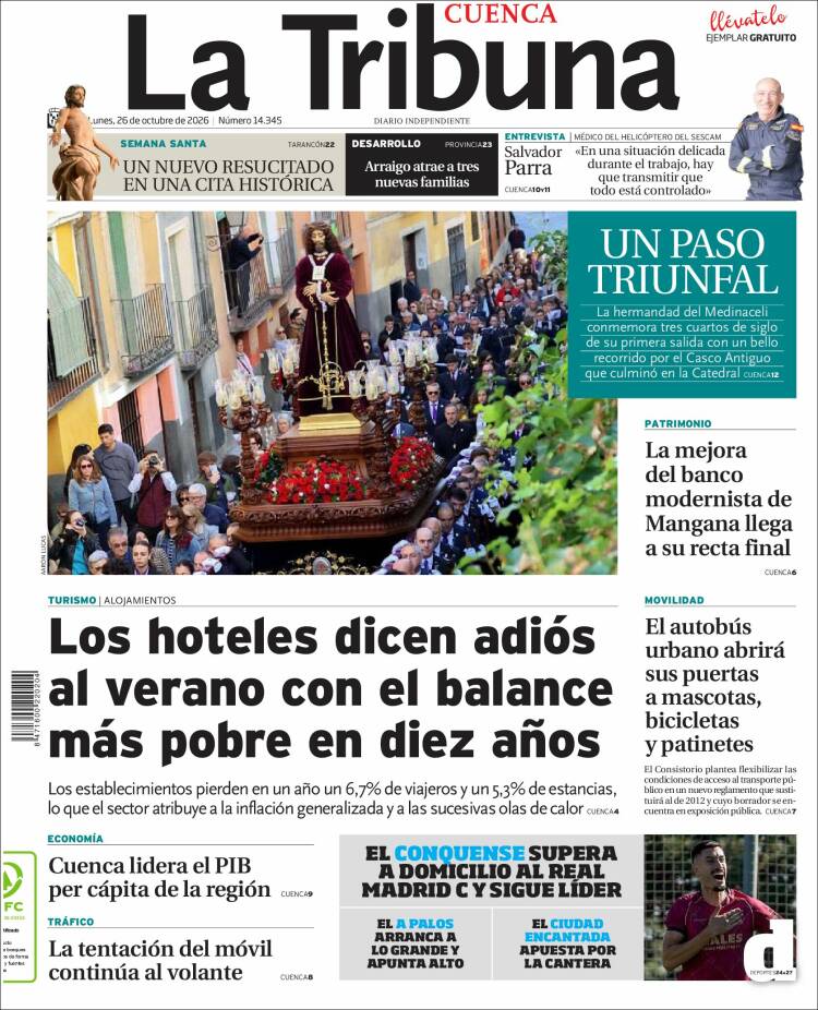 Portada de La Tribuna de Cuenca (Espa&ntilde;a)