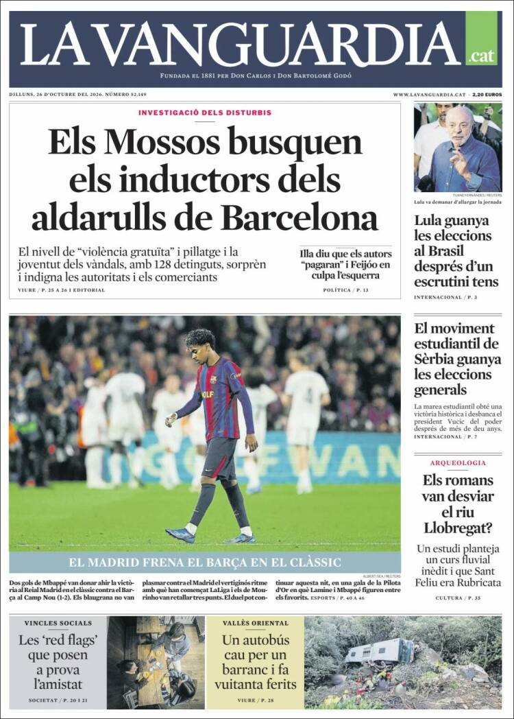 Portada de La Vanguardia (Espa&ntilde;a)