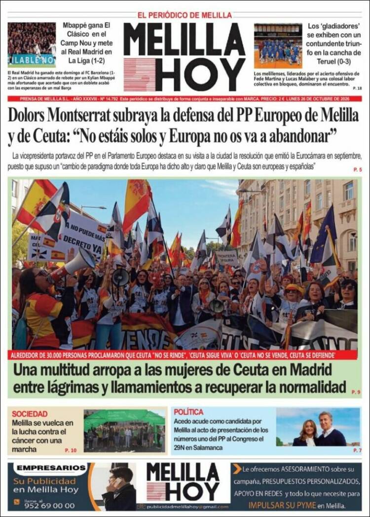 Portada de Melilla Hoy (Espa&ntilde;a)
