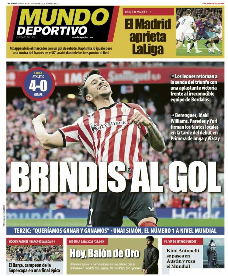 Portada de Mundo Deportivo Bizkaia (Espa&ntilde;a)