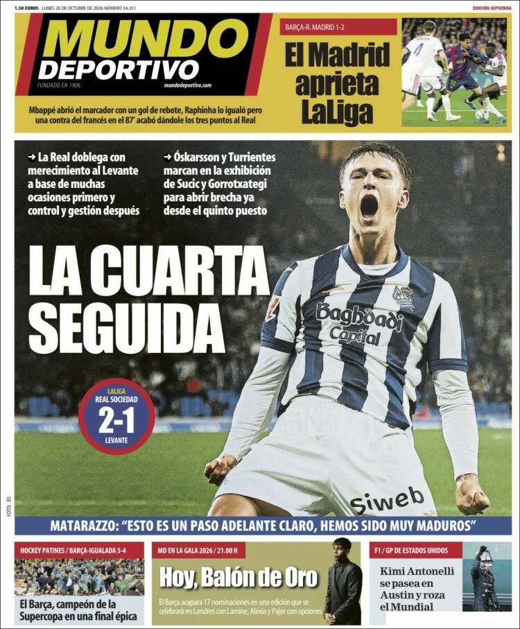 Portada de Mundo Deportivo Gipuzkoa (Espa&ntilde;a)