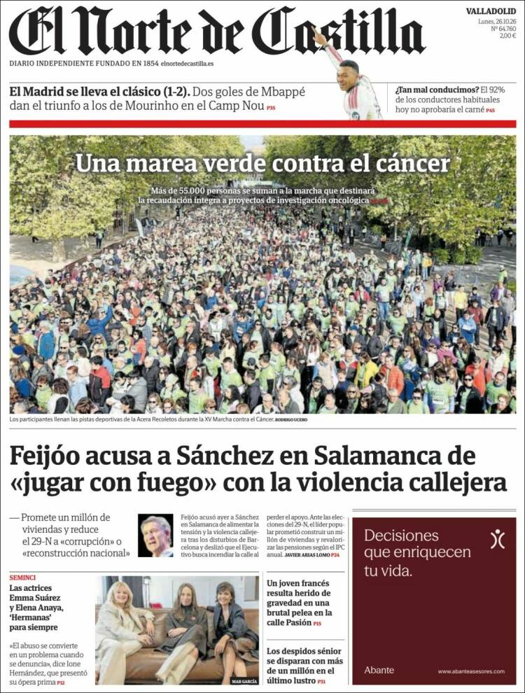 Portada de Norte de Castilla - Valladolid (Espa&ntilde;a)