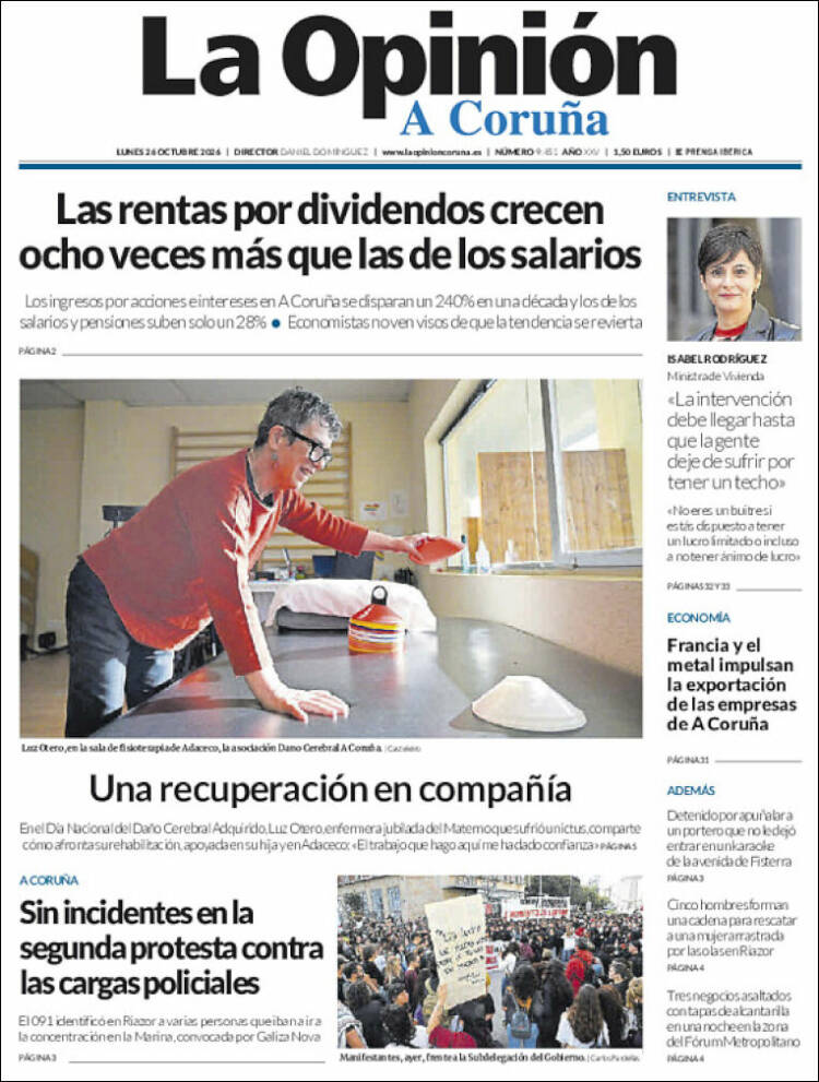 Portada de La Opinión de A Coruña (Espa&ntilde;a)