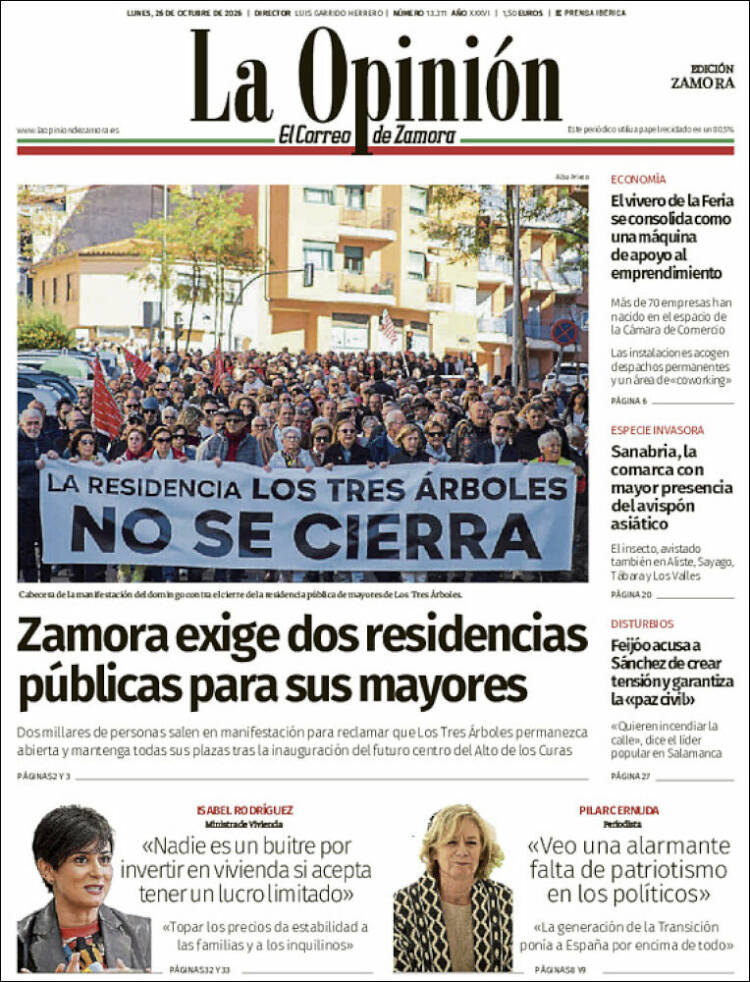 Portada de La Opinión - El Correo de Zamora (Espa&ntilde;a)