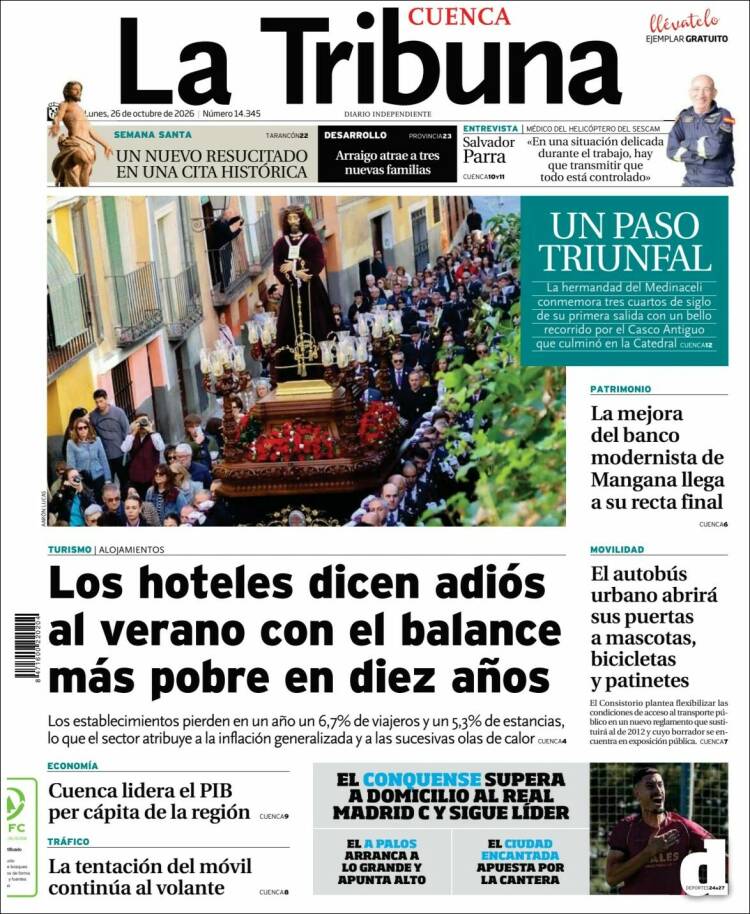 Portada de La Tribuna de Cuenca (Espa&ntilde;a)