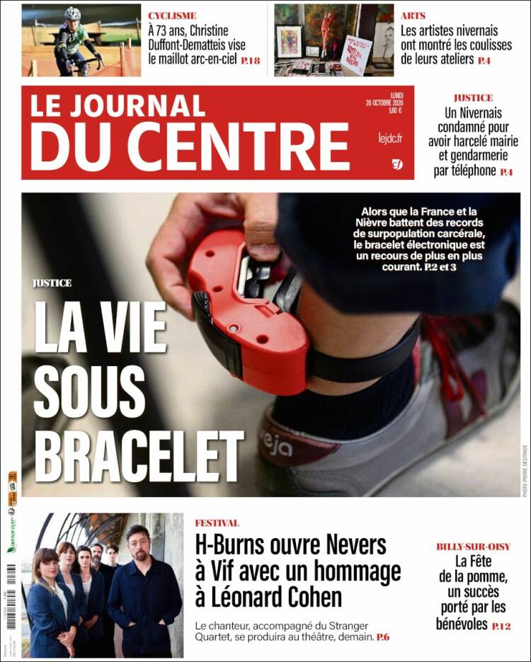 Portada de Le Journal du Centre (Francia)