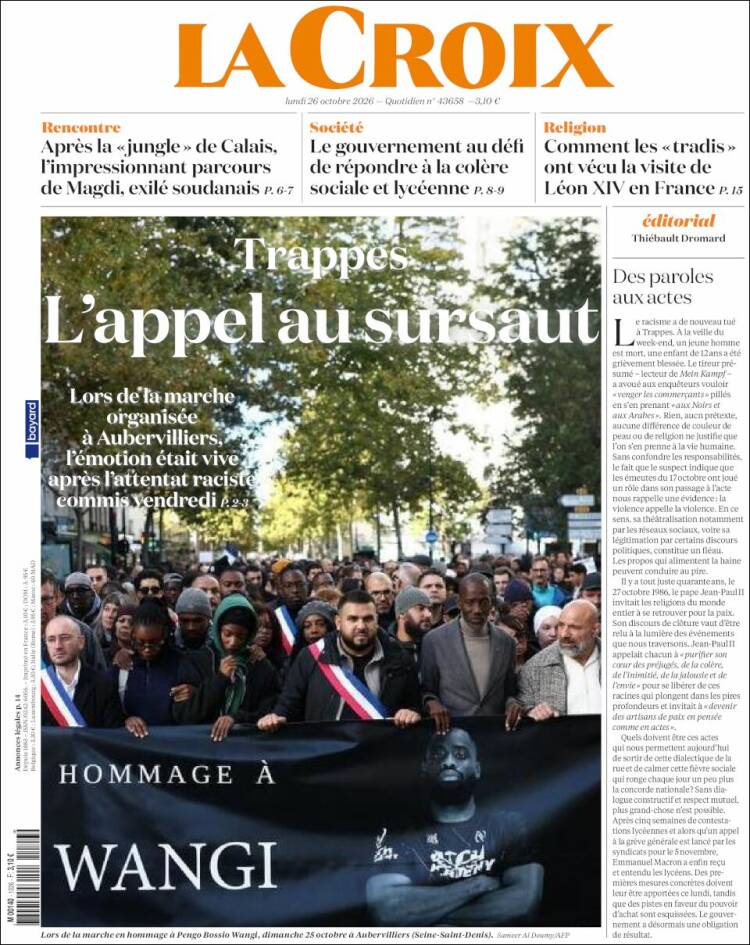 Portada de La Croix (Francia)