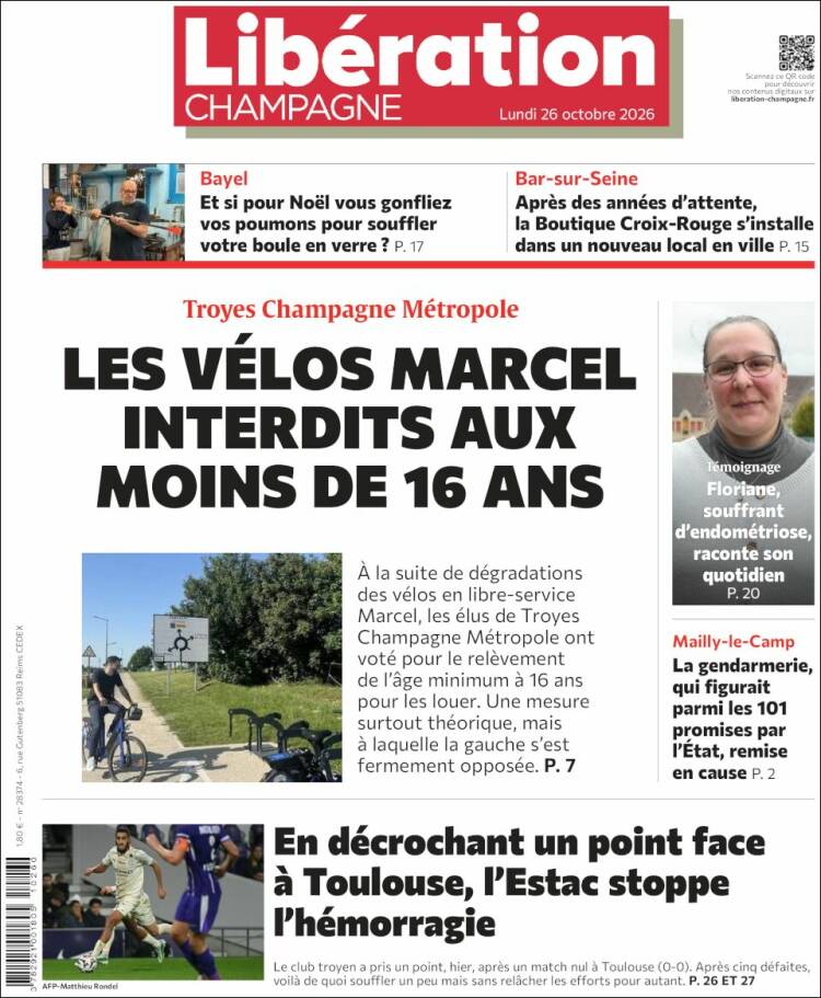 Portada de Libération Champagne (Francia)