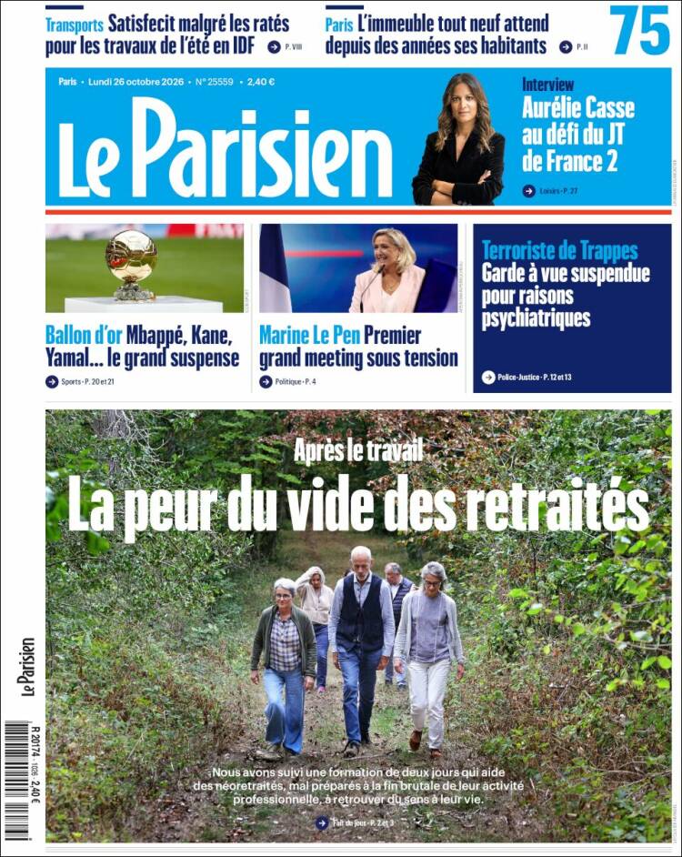 Portada de Le Parisien (Francia)