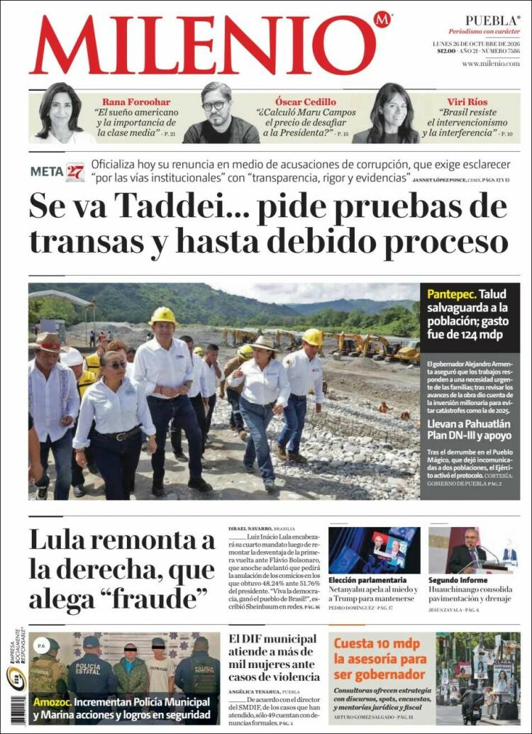 Portada de Milenio de Puebla (M&eacute;xico)