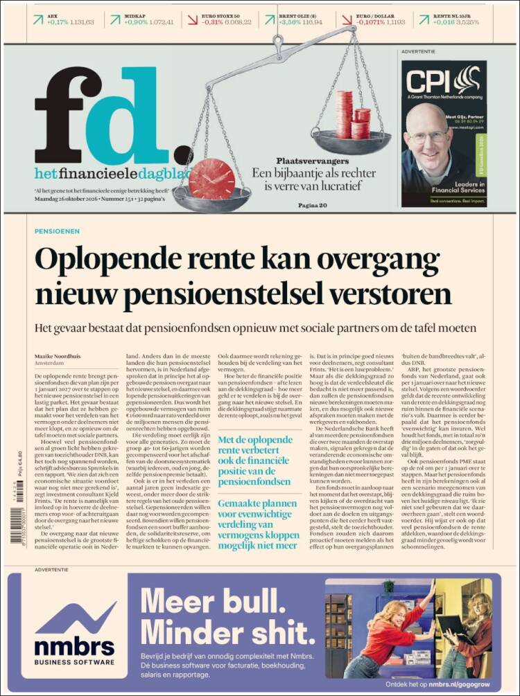Portada de Het Financieele Dagblad (Pa&iacute;ses Bajos)