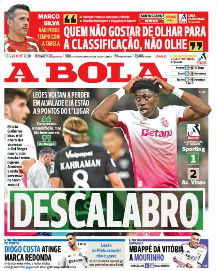 Portada de A Bola (Portugal)