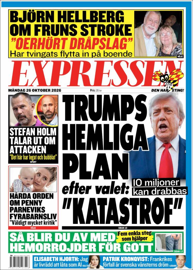 Portada de Expressen (Suecia)