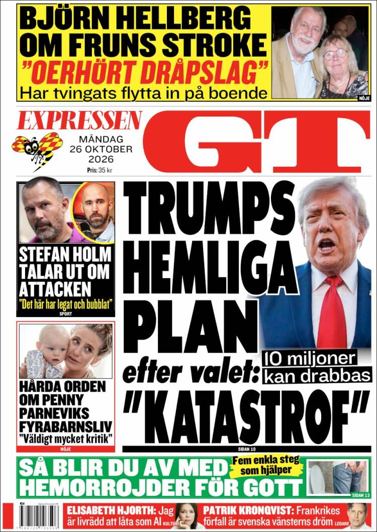 Portada de Göteborgstidningen (Suecia)