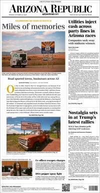 Portada de Arizona Republic News (USA)