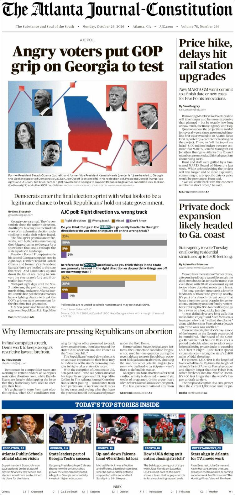 Portada de The Atlanta Journal-Constitution (USA)