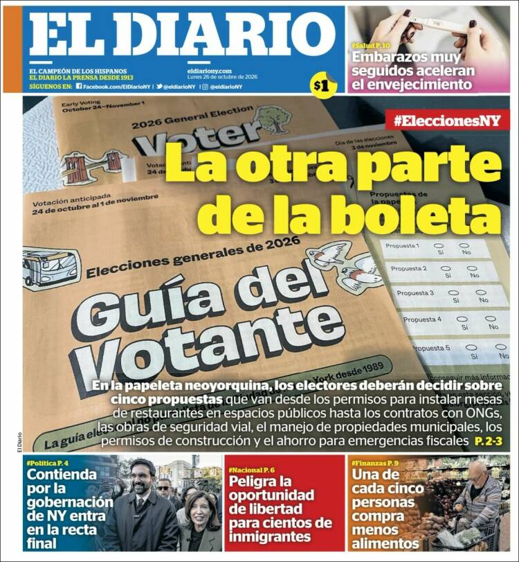 Portada de El Diario NY (USA)